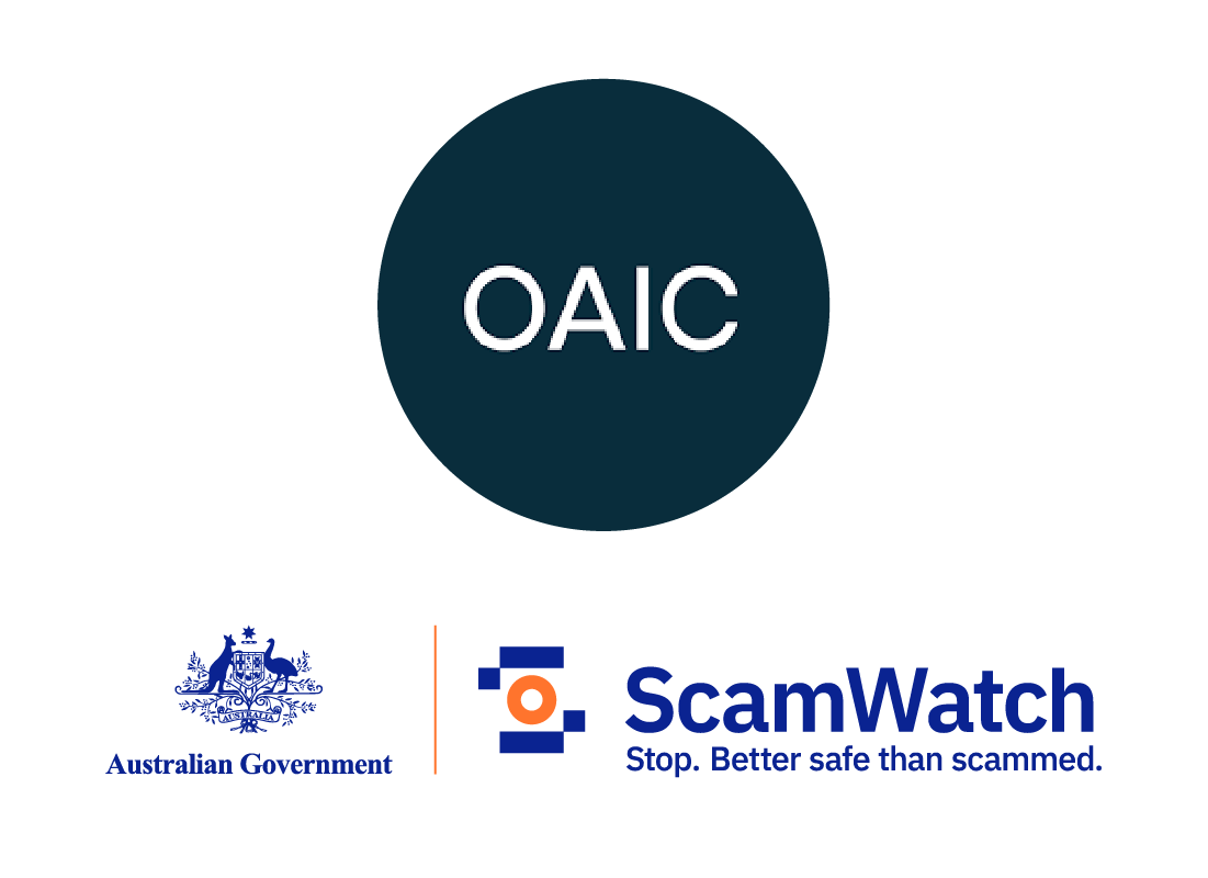 OAIC, australian government and scamwatch logos