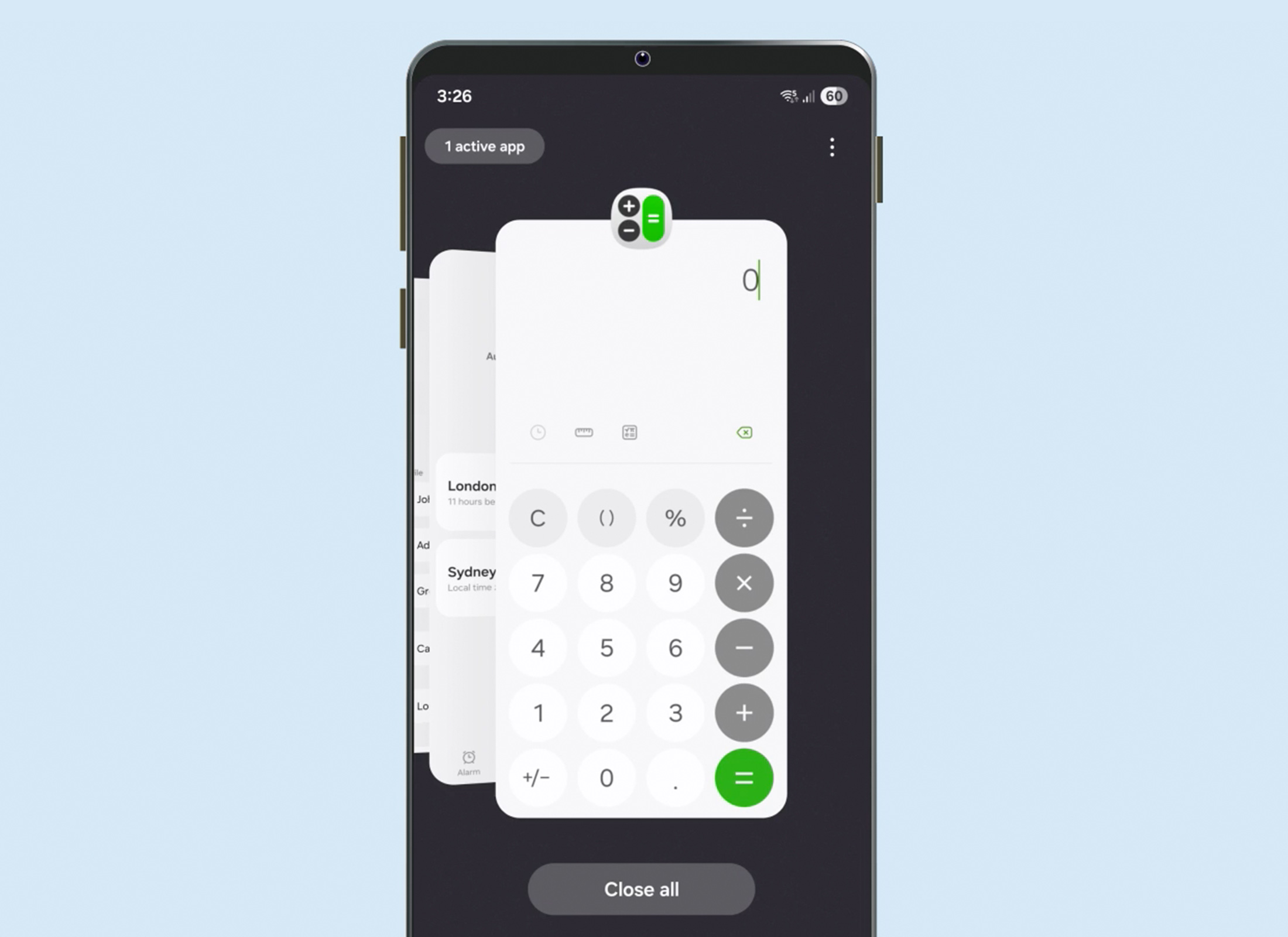 Closing unused apps on an Android phone