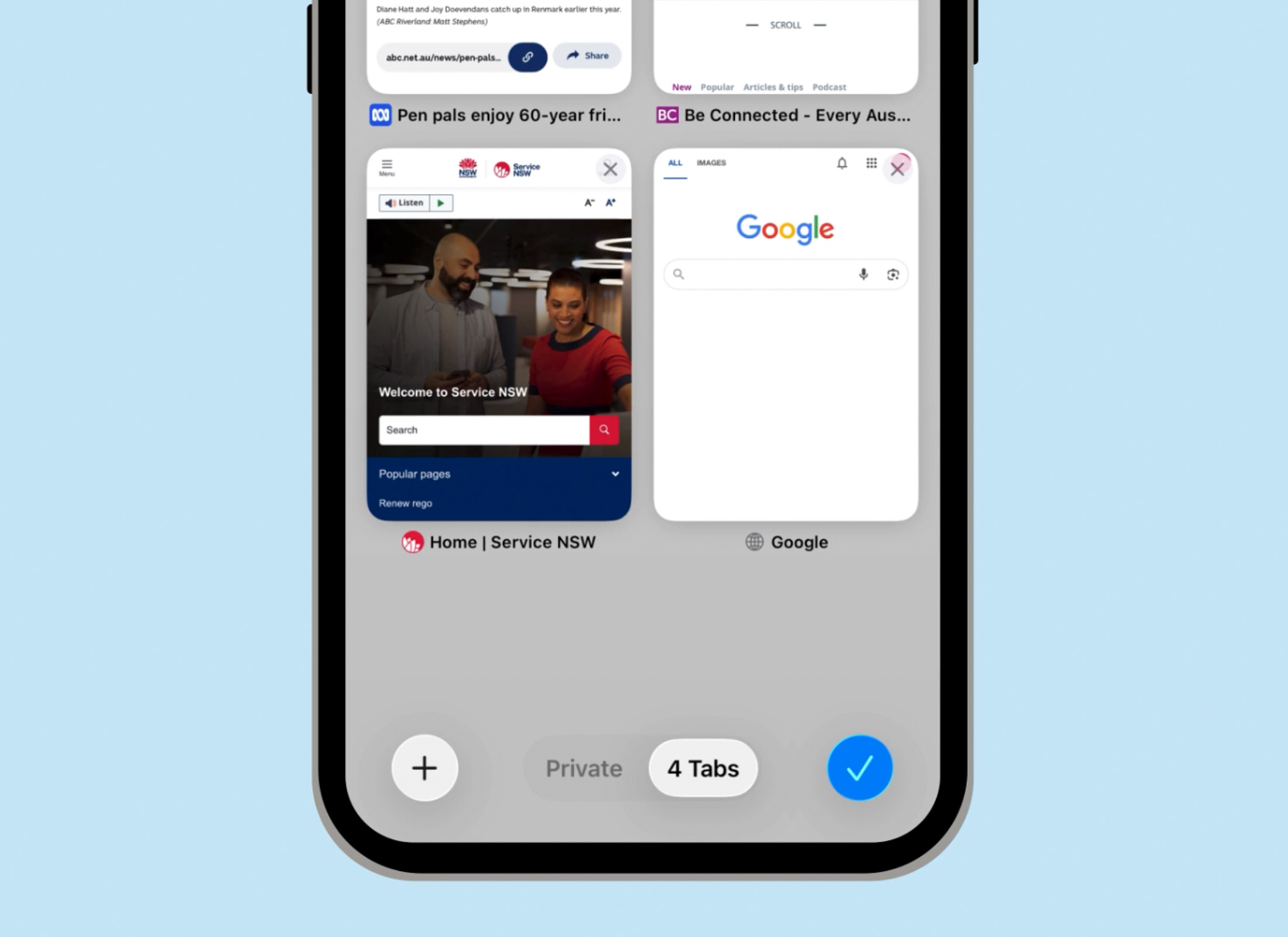 Closing website on an iPhone