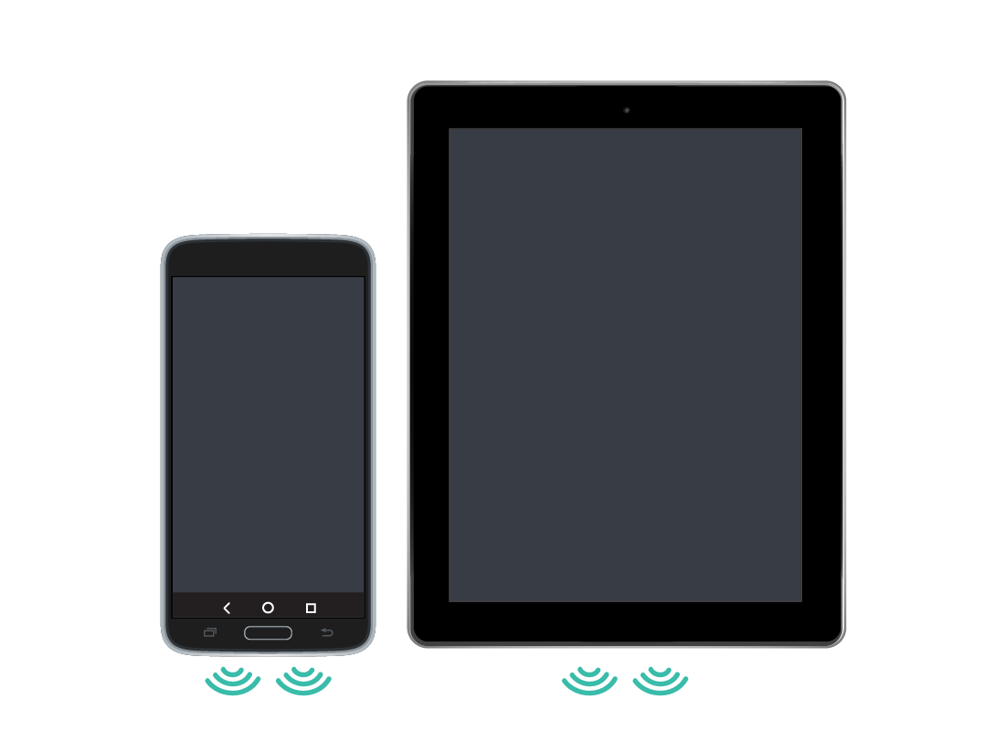 An example of where speakers may be found at the base of a handheld device