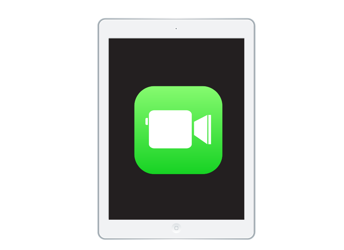 A FaceTime icon on a handheld device