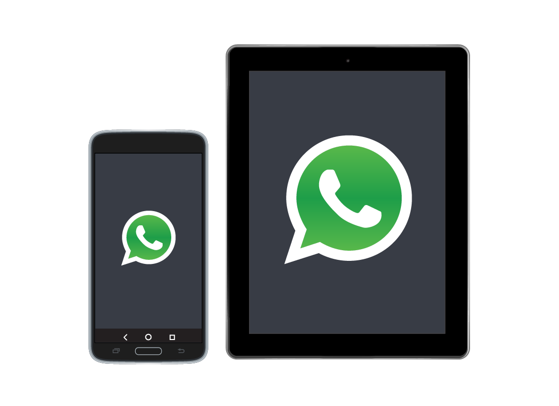 Showing two devices with the same video calling app open