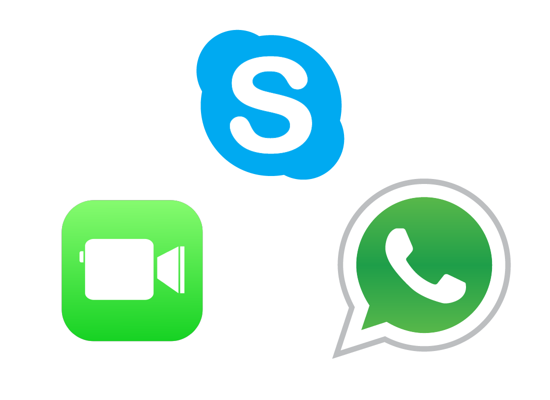 A range of icons representing video calling