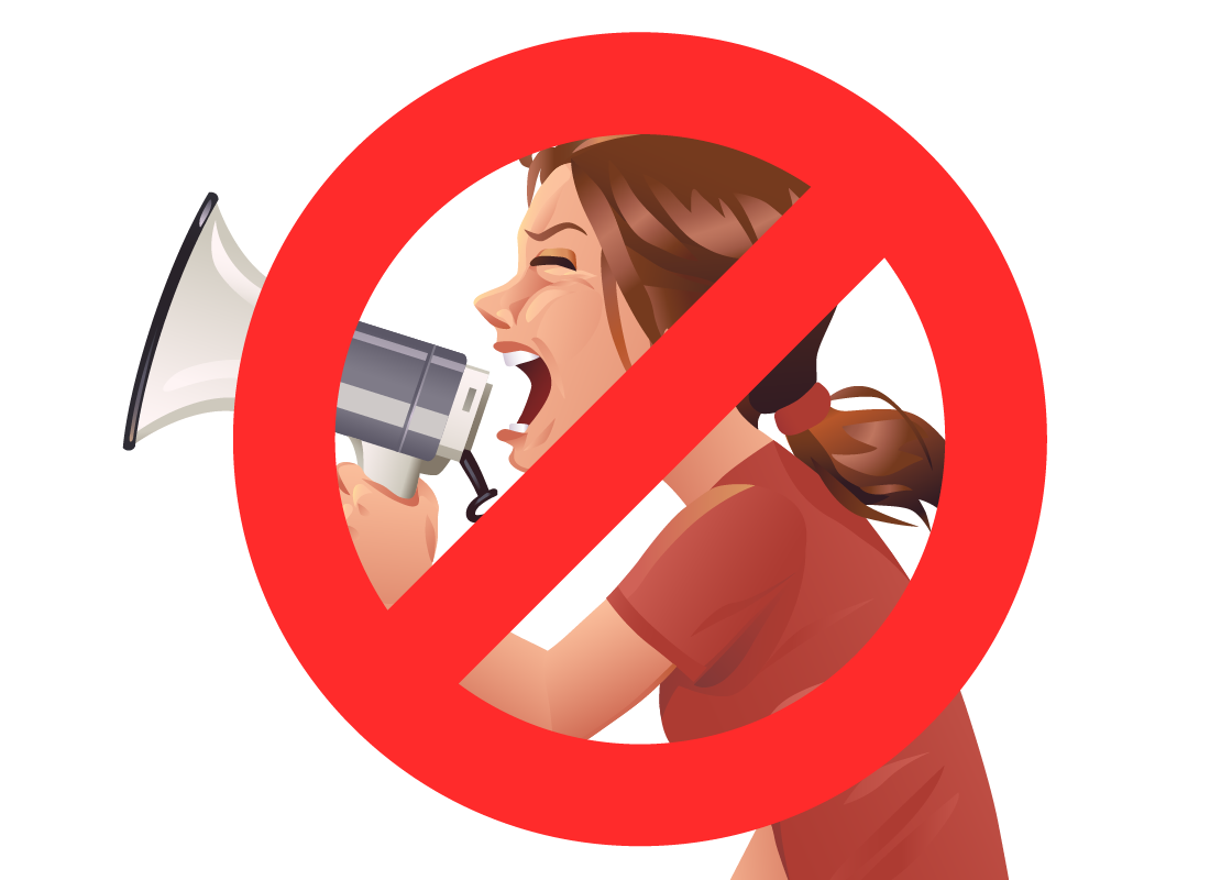 An illustration representing the fact that you don't have to yell