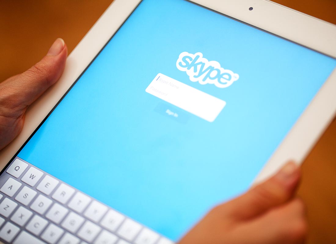 A tablet with the Skype app ready to go