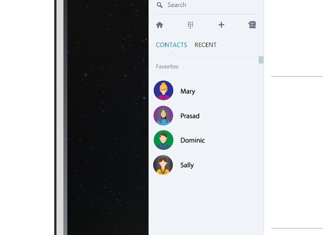 An example of a few different people in a contact list