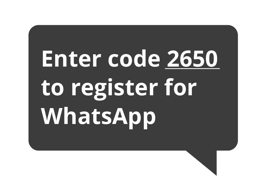A text message showing a verification code from WhatsApp