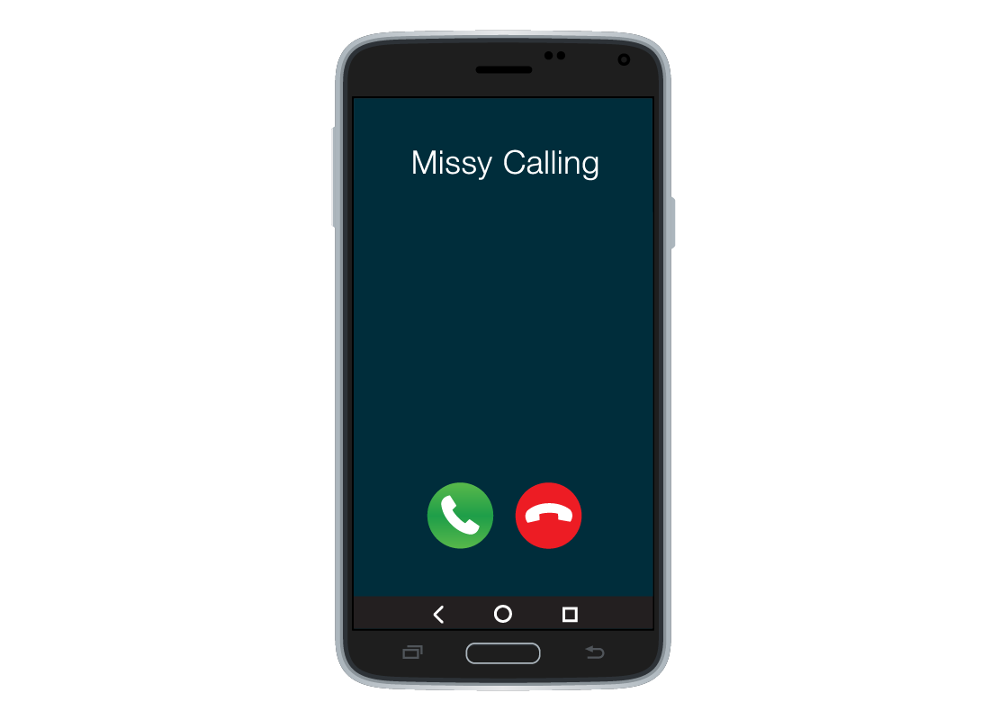 A smartphone with the notification that someone is calling with a green and red call button as options