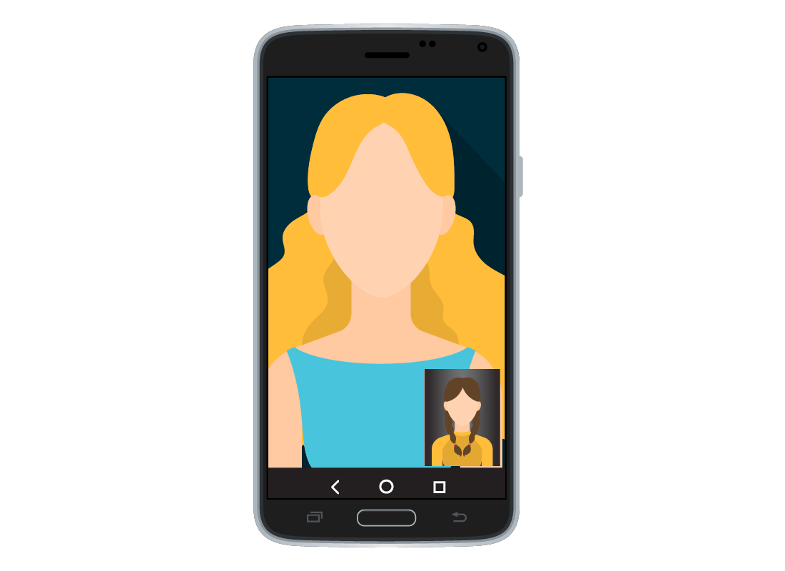 A sample WhatsApp call between two people on a smartphone