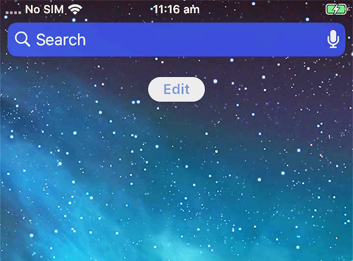 A search bar on an Apple iPhone