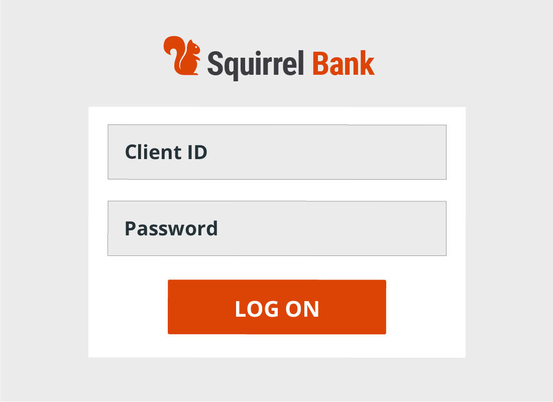 A typical log on screen for a banking website