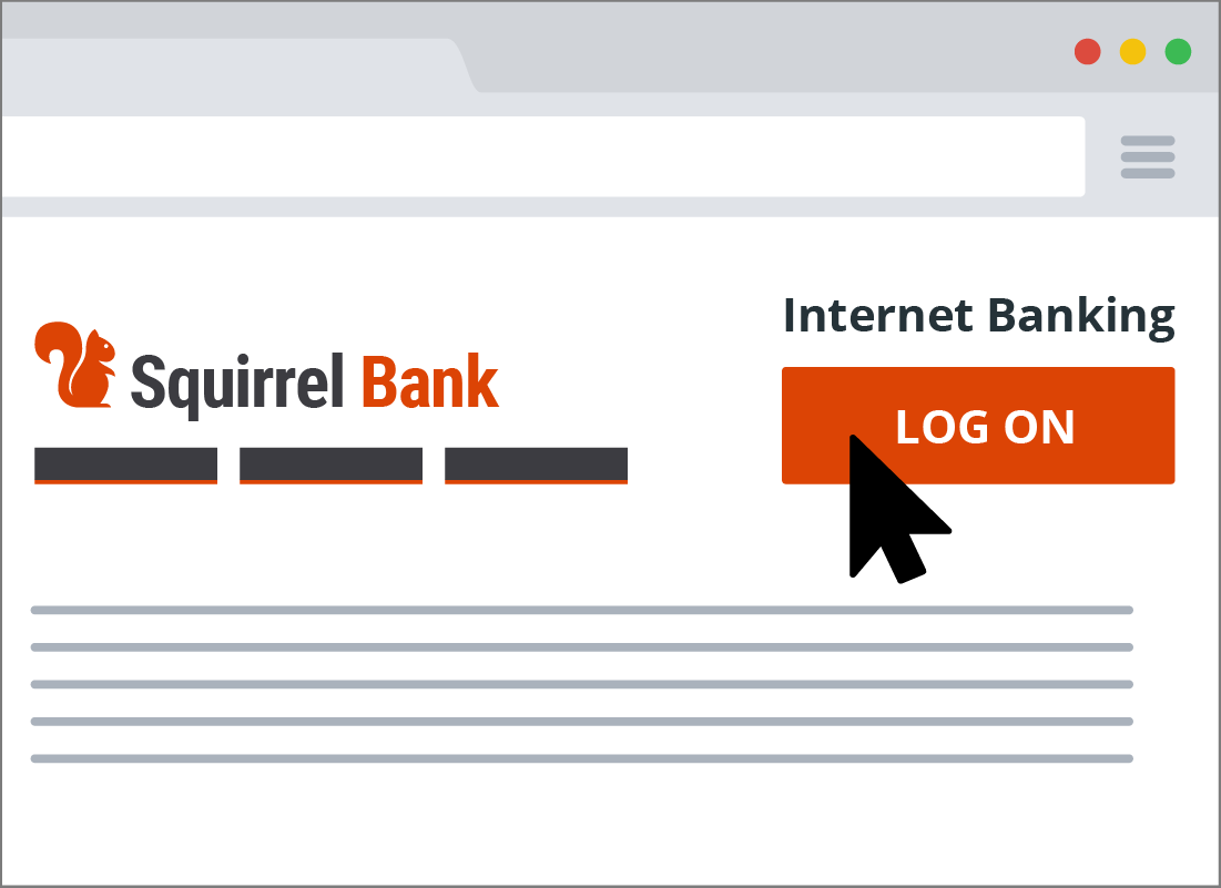 A typical log on button on a bank's website