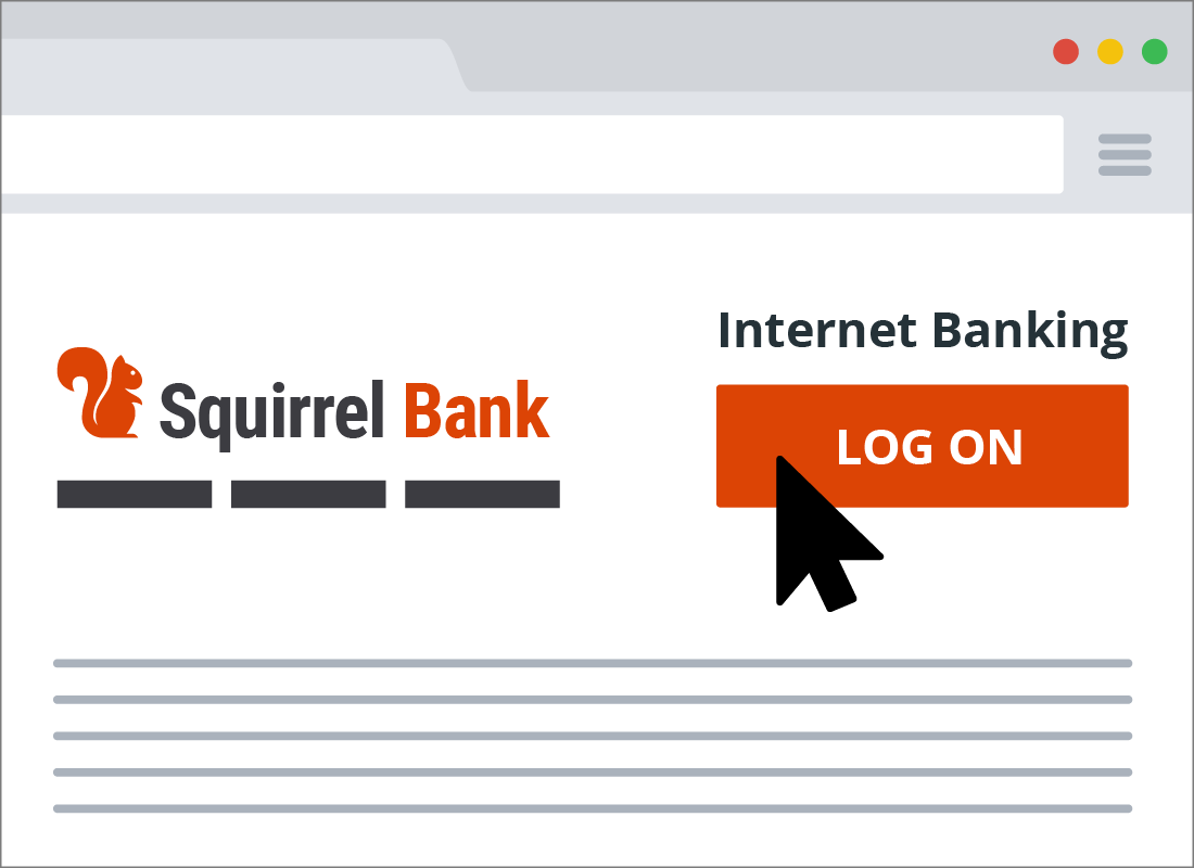 A typical log on button on a home page for an online bank website