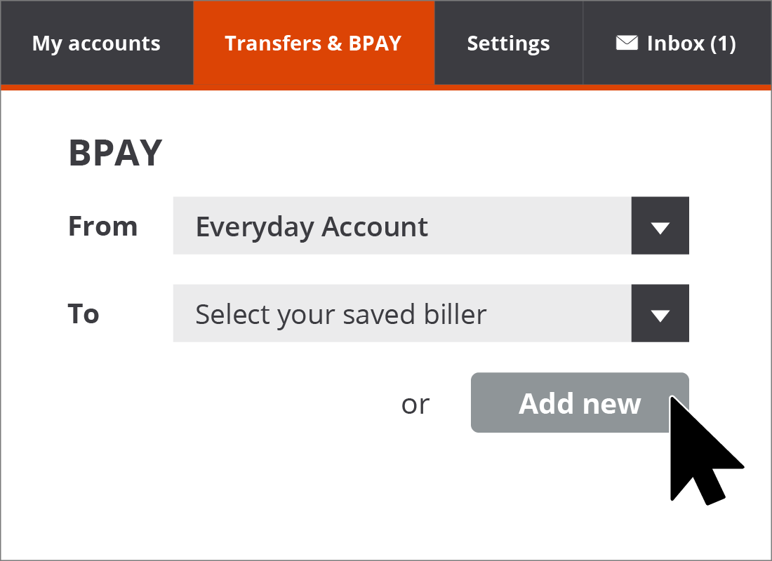 The Squirrel Bank BPAY page.
