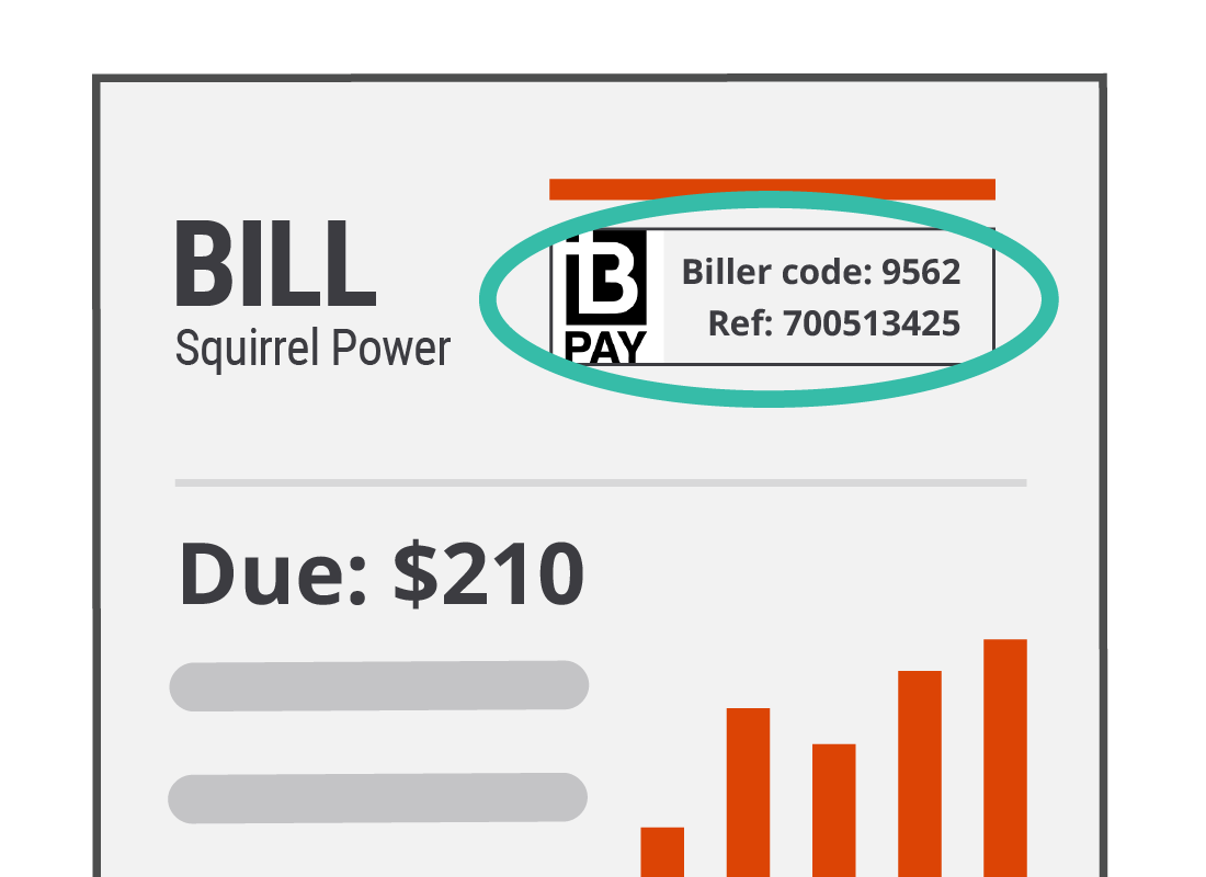 A close up of a BPAY panel on a utilities bill.