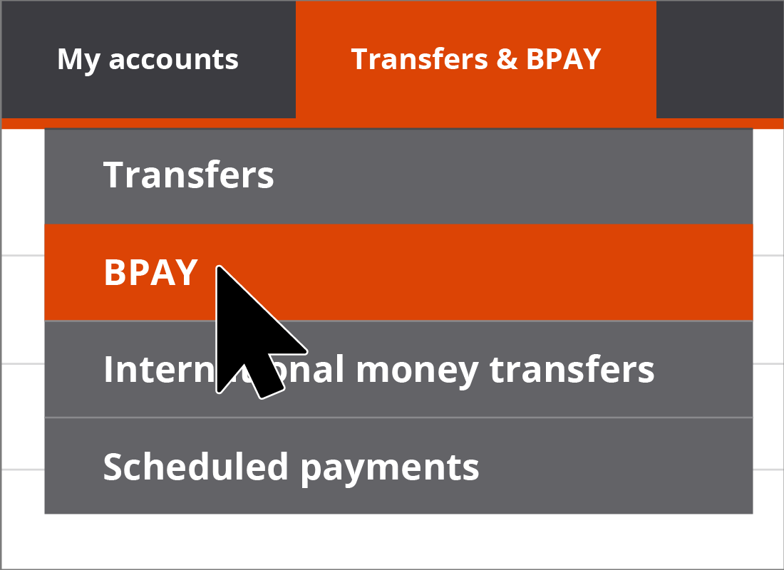Navigating to the Biller Payment, or BPAY for short, page on our Squirrel Bank example website.