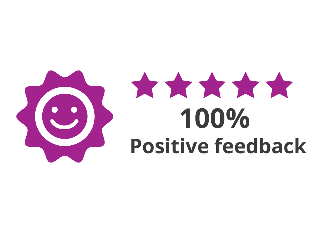 Positive feedback showing 5 stars