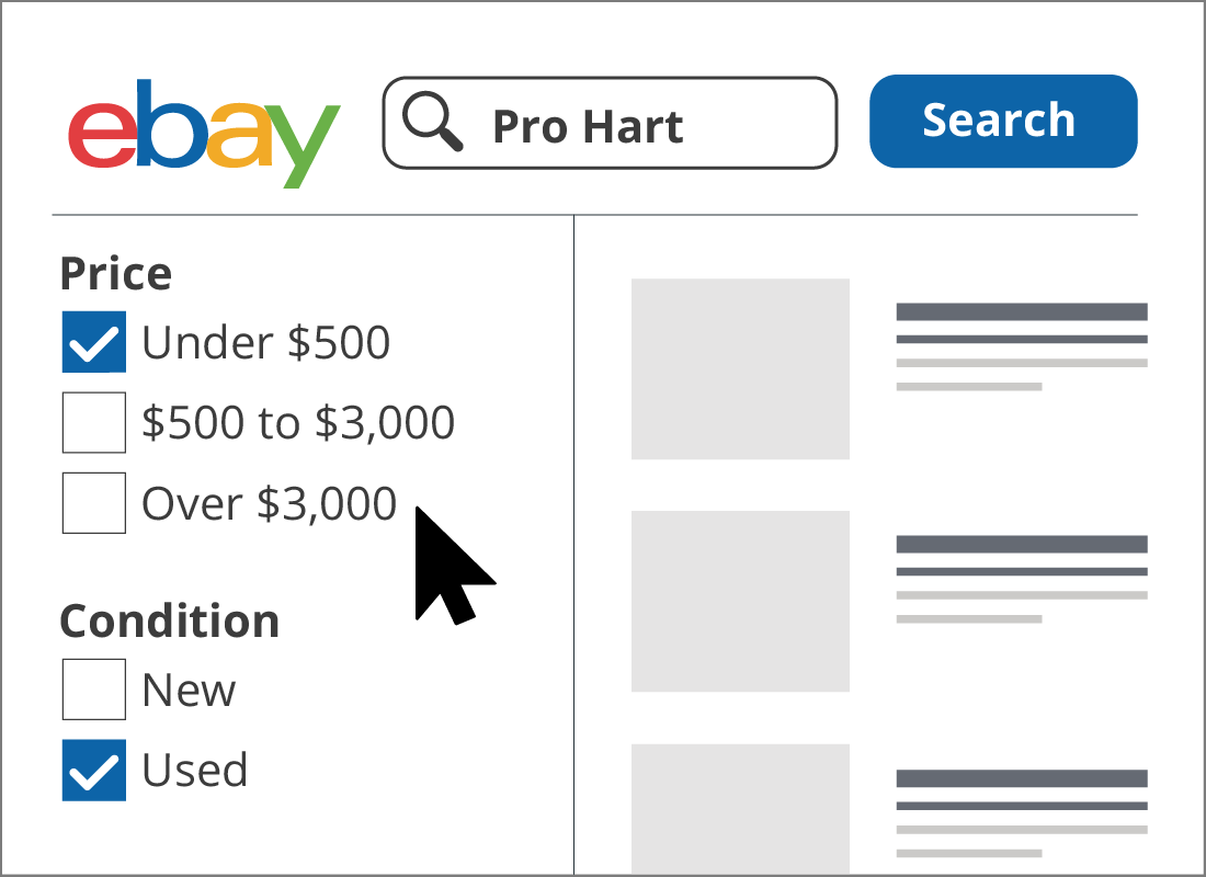 Refining your search by using the eBay filters can help you even more.