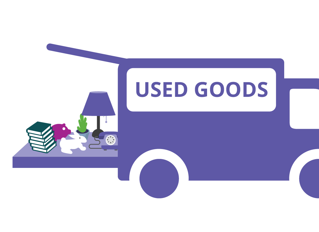 Used goods van picking up unwanted items