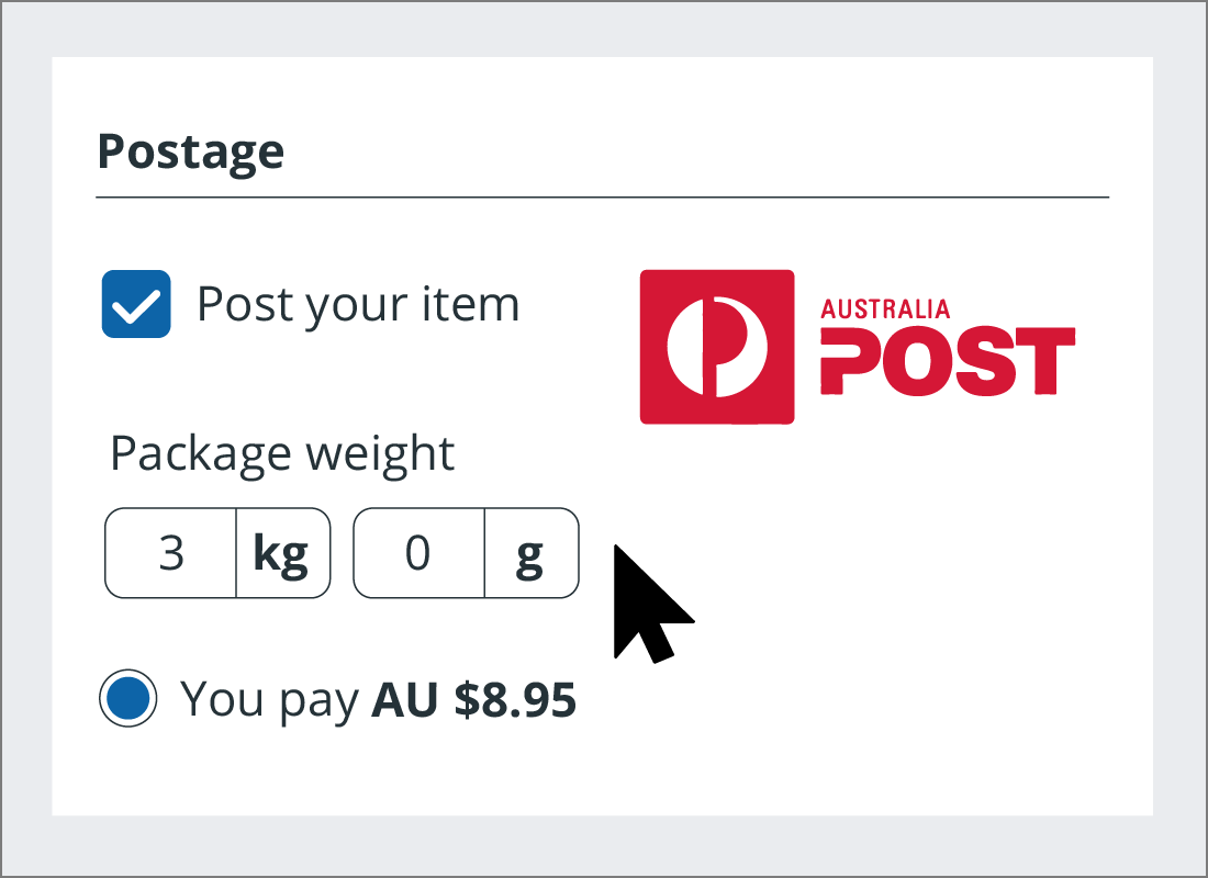 Adding item details to calculate postage costs