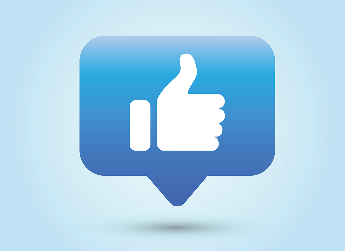 The famous Facebook thumbs up emoji.