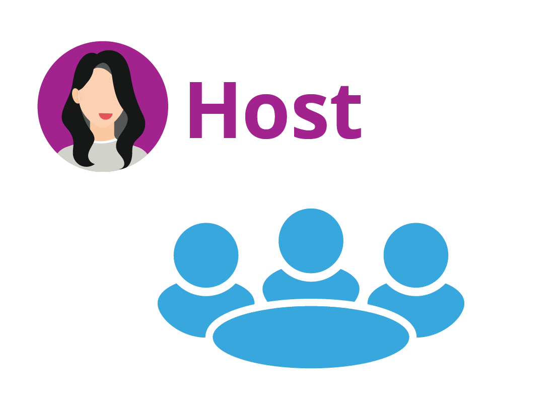 The Host of a Zoom meeting controls who can join and speak in a meeting, and when the meeting ends.