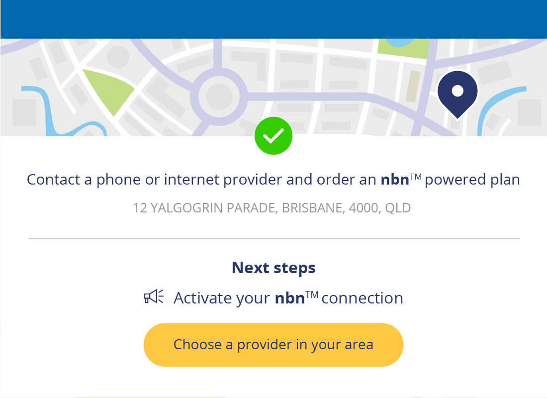 The 'nbn is ready in your street' page on the nbn's website.