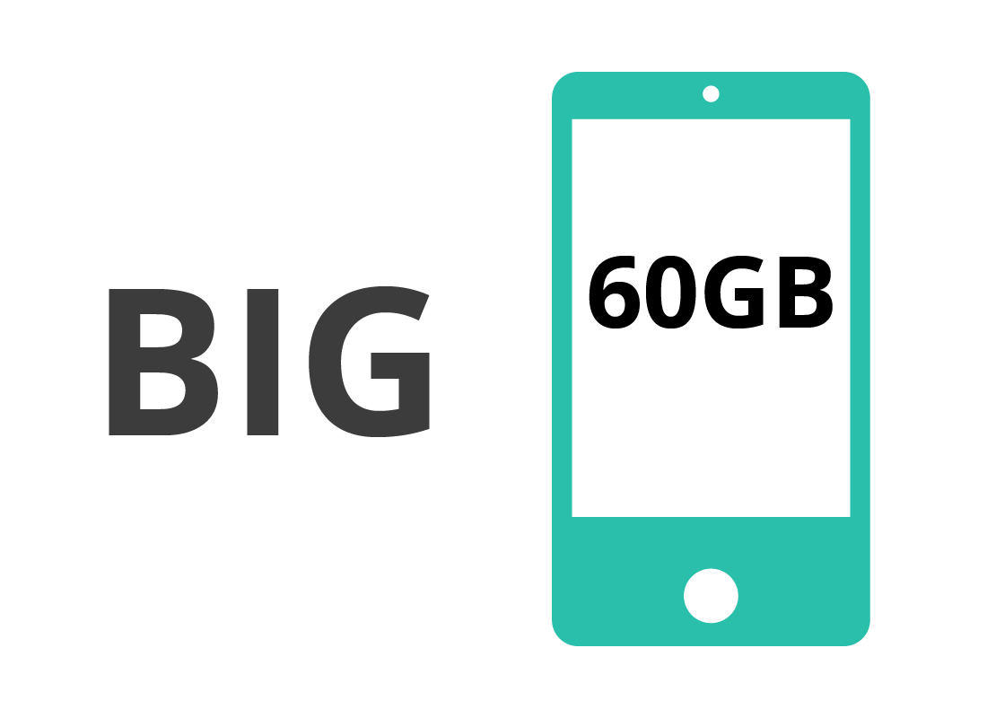 A big plan for a mobile phone, however, is only 10GB