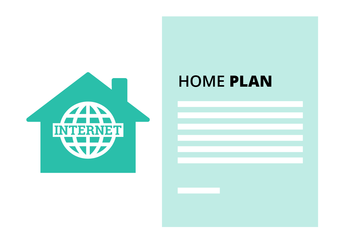 A graphic depicting a home internet plan contract