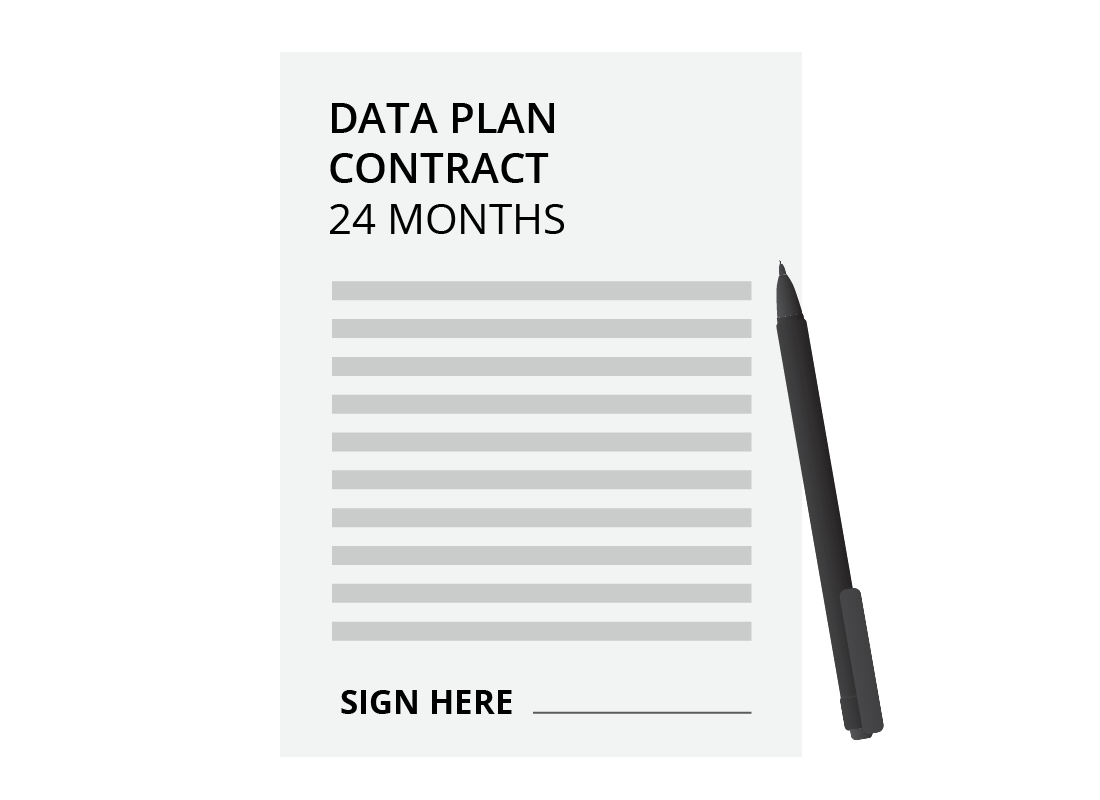A typical contract for a 24-month data plan