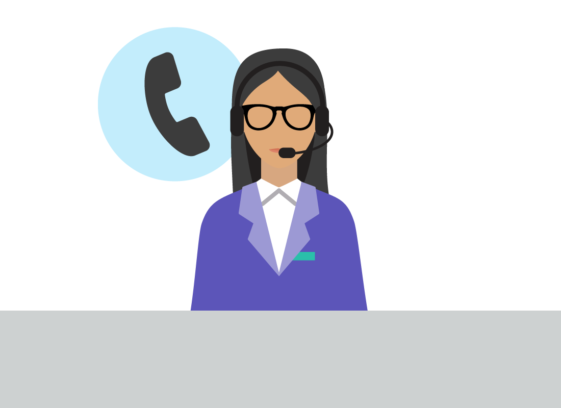A graphic of a data company support person