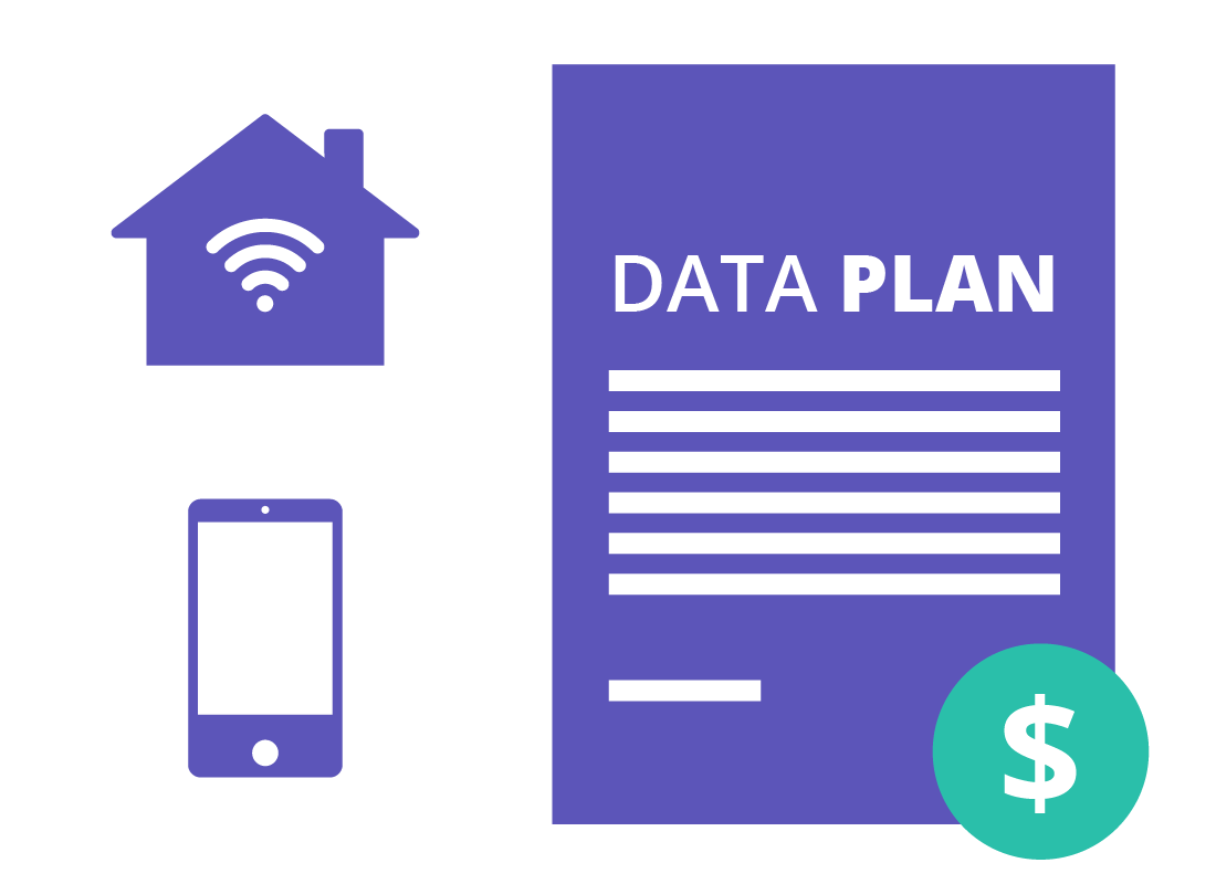 Data plans are available for both your home internet and mobile phone