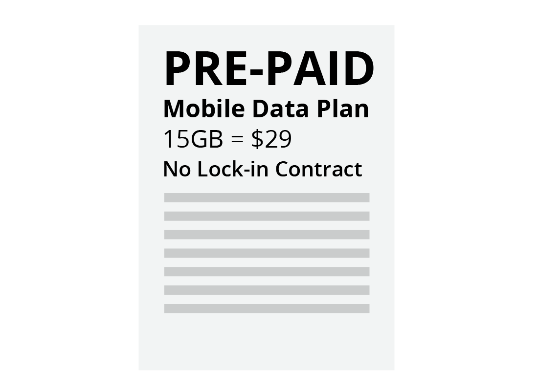 A typical mobile data pre-paid contract