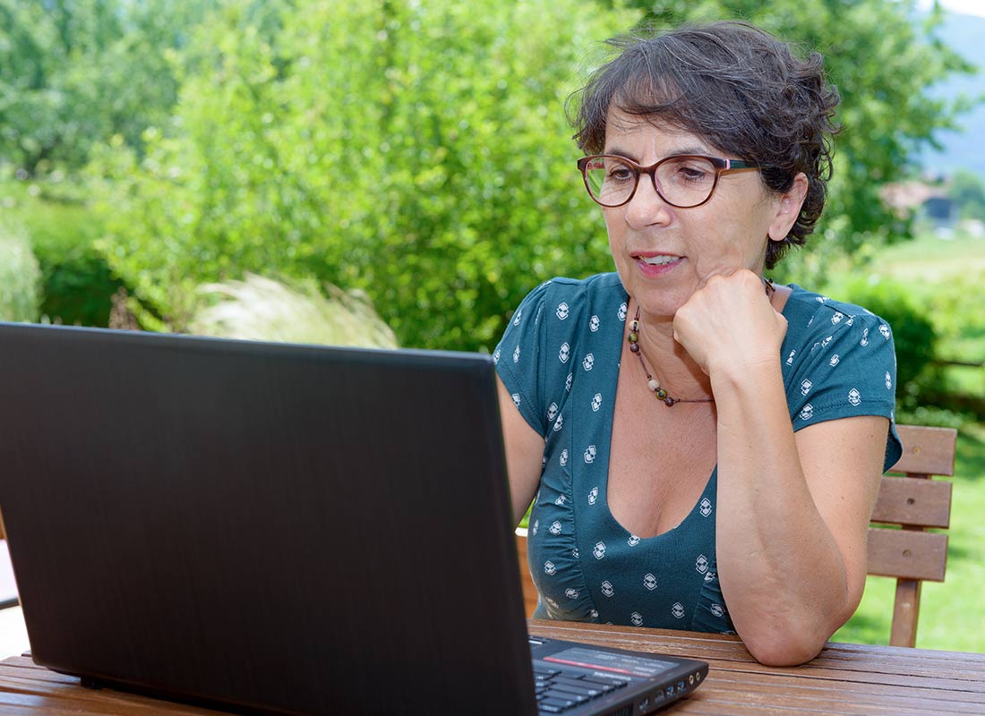 A summer's day in the garden with a laptop computer