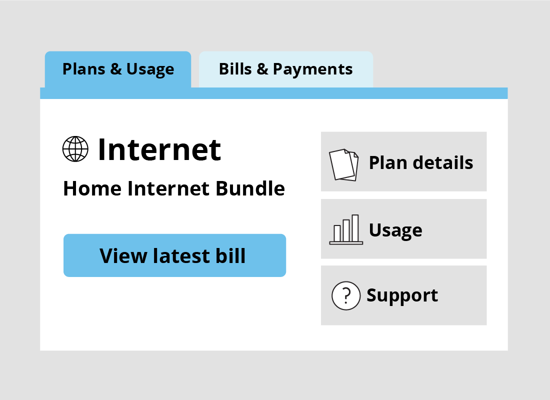 An example of a home internet bundle bill page