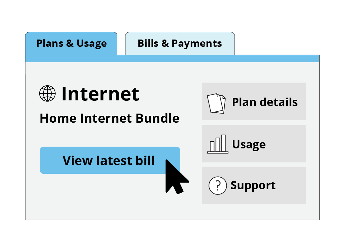 An example of a home internet bundle bill page