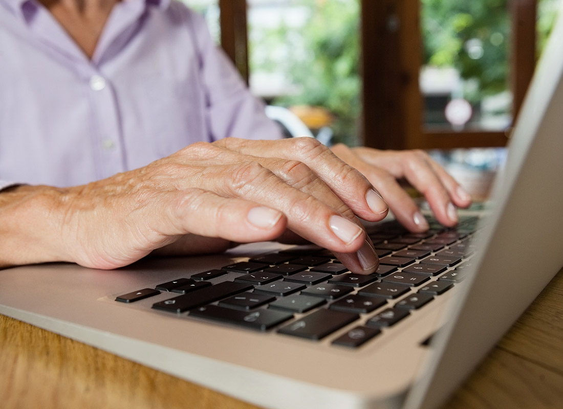 Using a laptop to send emails