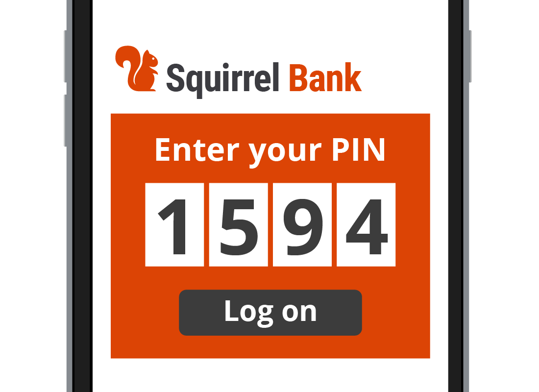 A special PIN sent by the bank to a mobile banking app user to confirm their identity.
