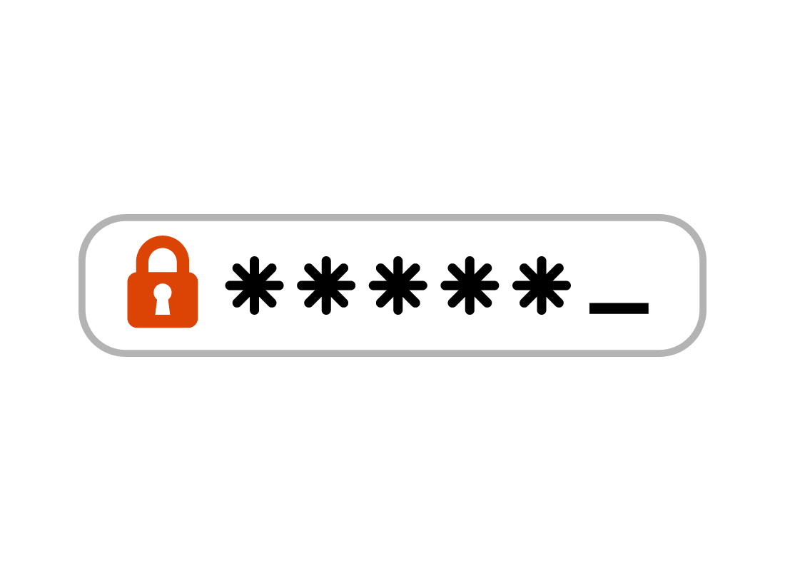 A graphic for a password text field comprising a series of * symbols.