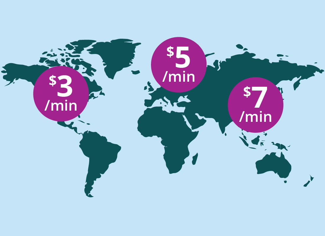 Using your phone in different countries of the world can be expensive, even $7 a minute or more