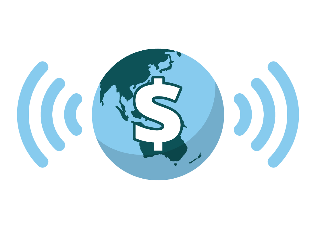 A graphic of the world indicating charges for overseas data