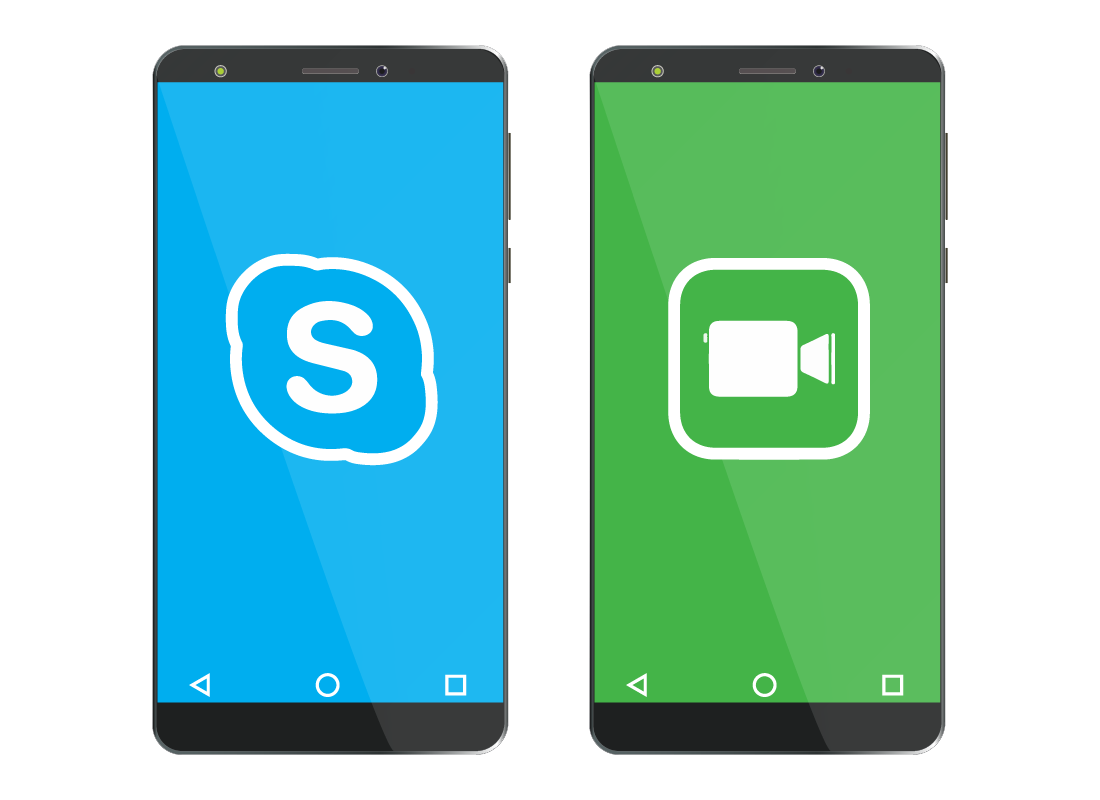 Two different data calling apps on smartphones