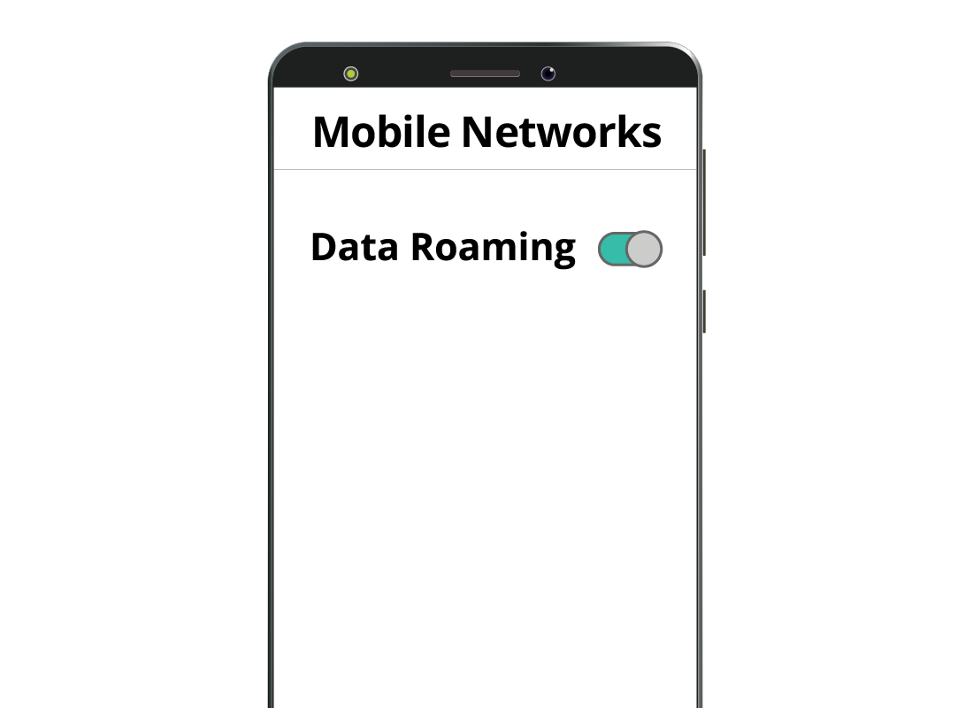 The Data Roaming button in the settings of a mobile phone can be switched off to prevent unexpected charges overseas