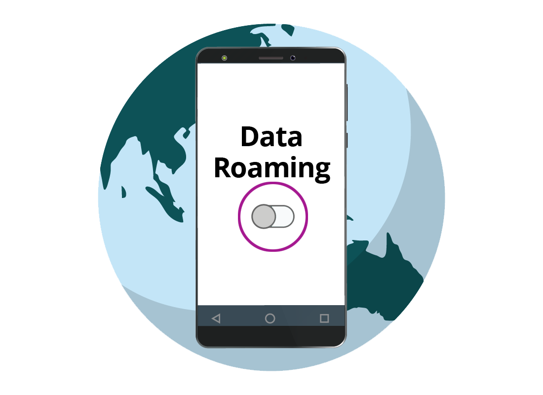 Data Roaming can be switched off in the settings of Kathleen's mobile phone