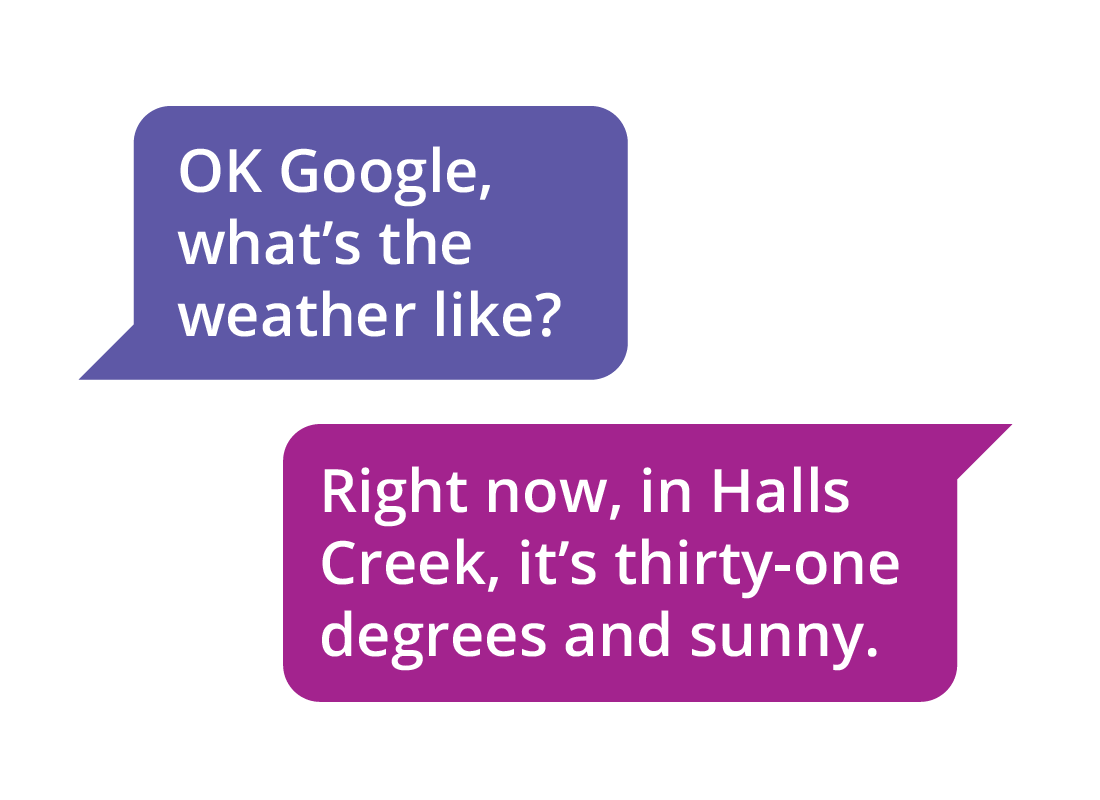 Conversation between person and Google Assistant