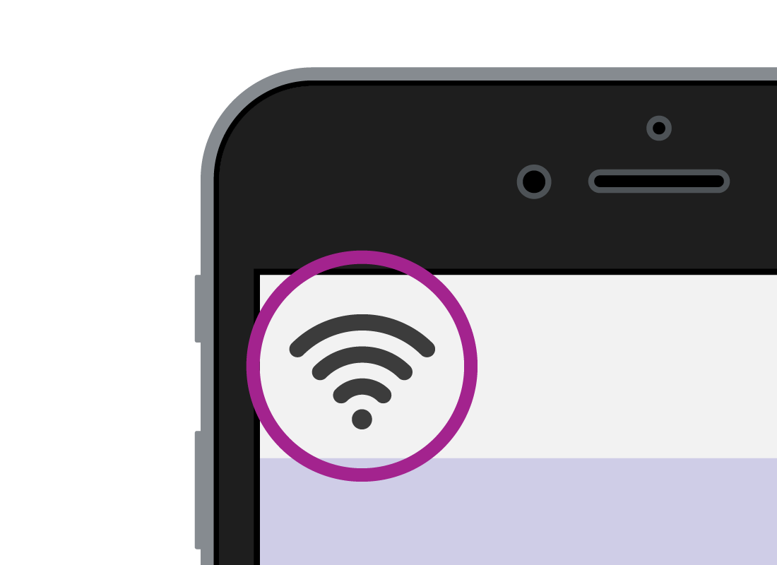 Smartphone showing wi-fi signal icon
