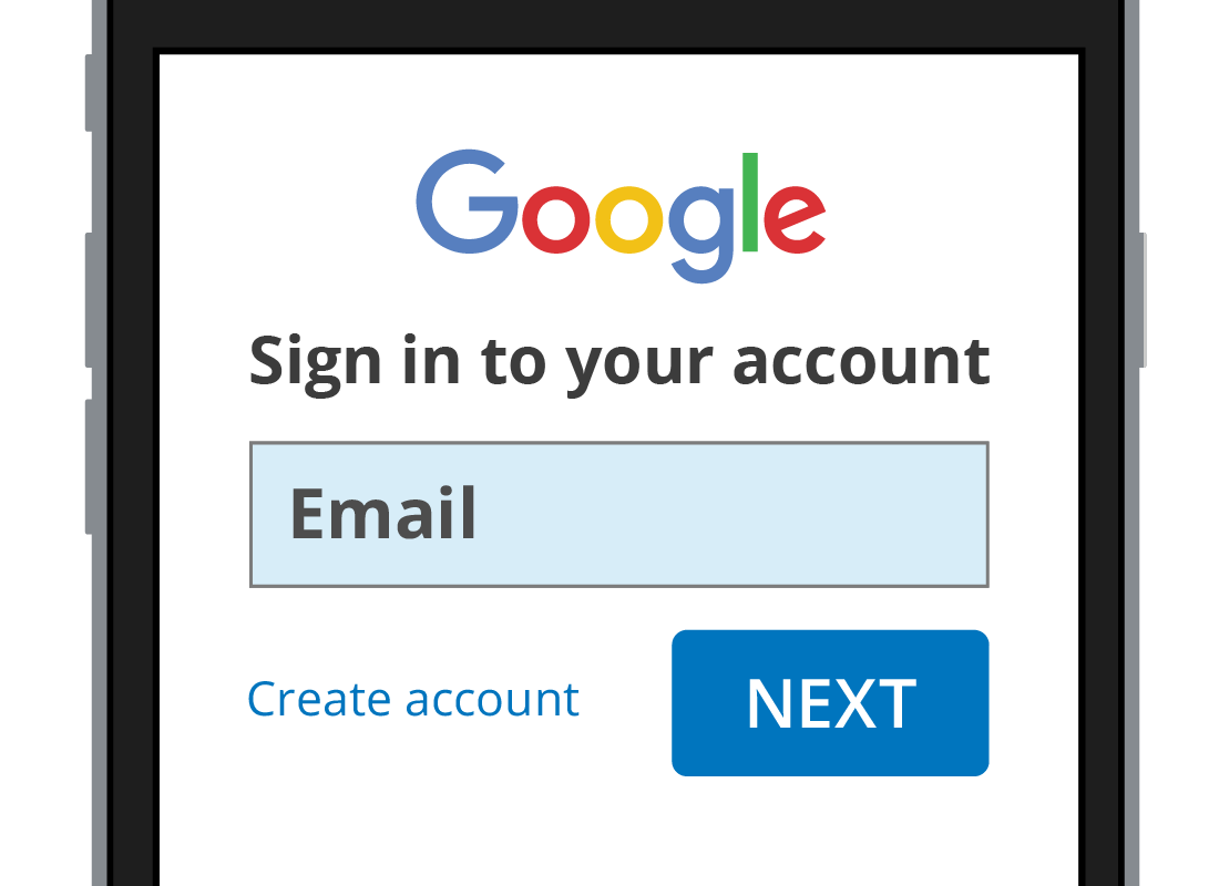 Signing into a Google account on a smart device