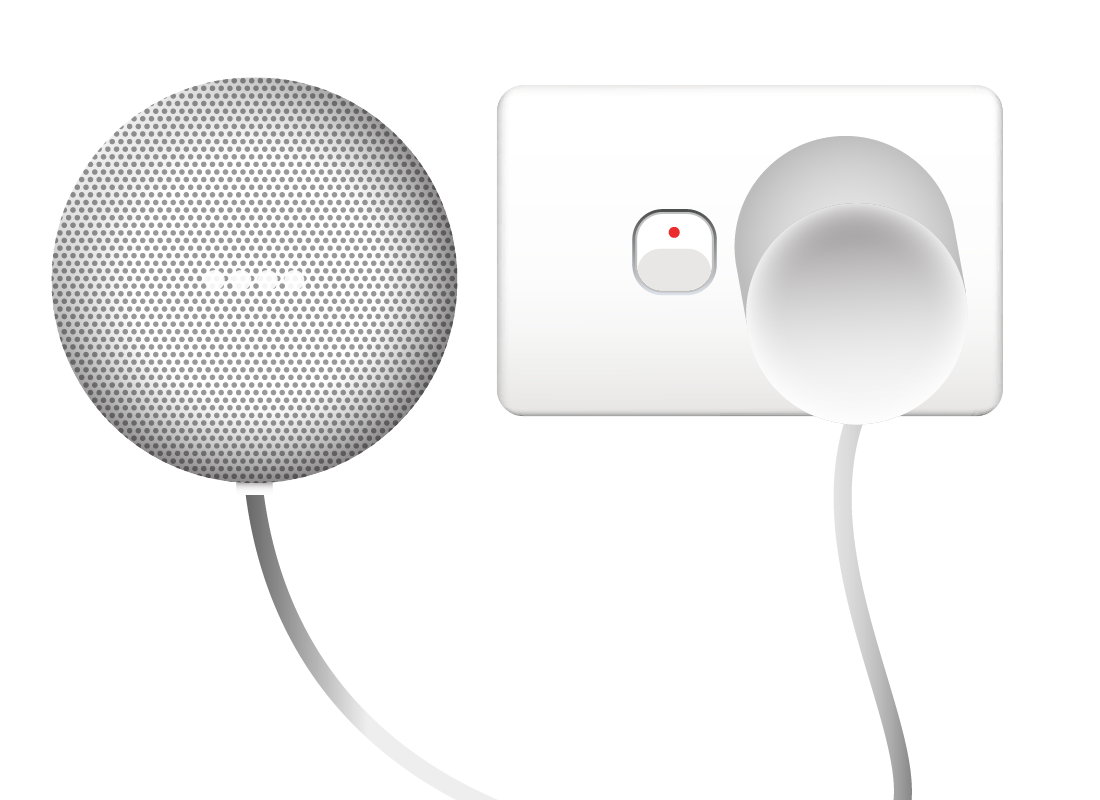 Smart speaker plugged into wall socket