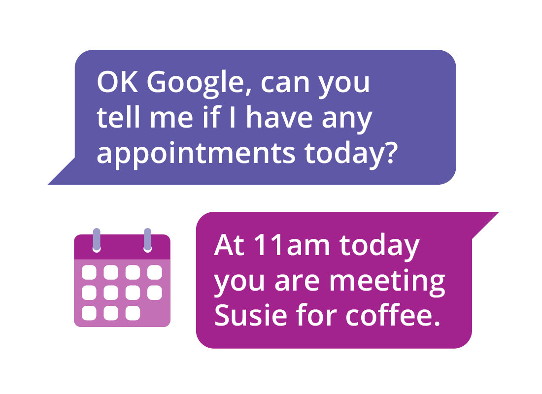 Asking google about today's appointments