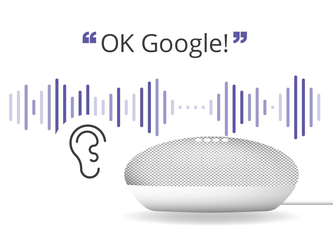 The smart speaker listening for the activation phrase